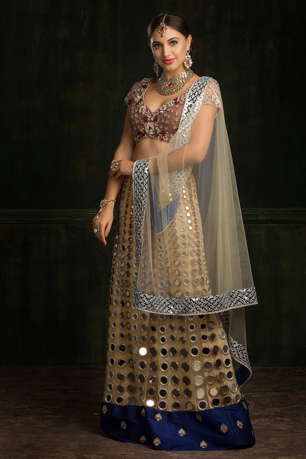 Aarsi Masak - Mirror work skirt and blouse