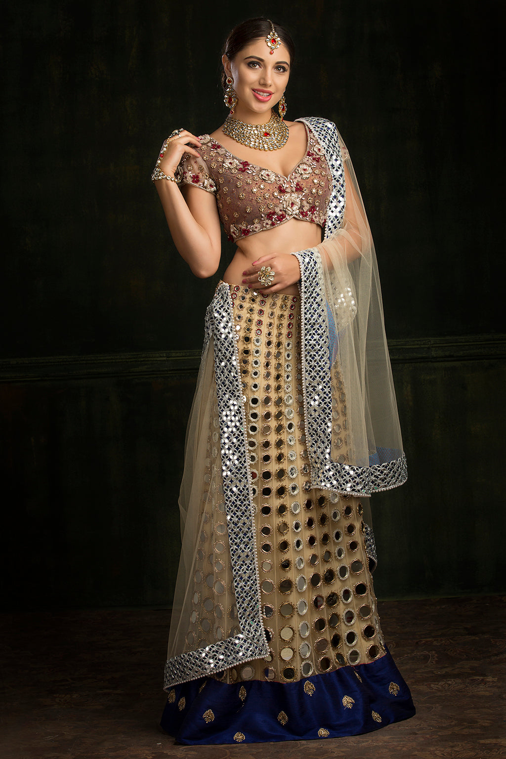 Aarsi Masak - Mirror work skirt and blouse