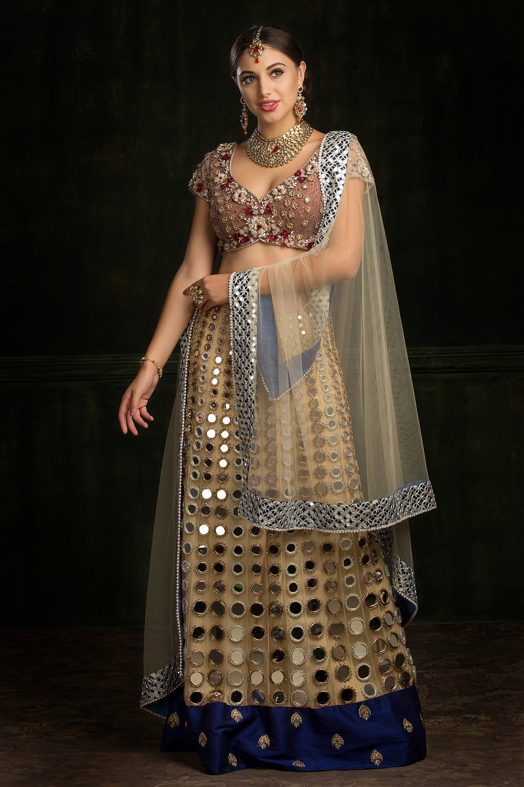 Aarsi Masak - Mirror work skirt and blouse