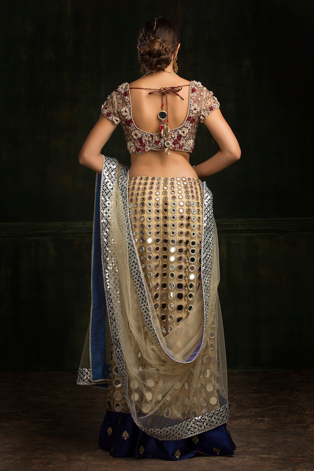 Aarsi Masak - Mirror work skirt and blouse