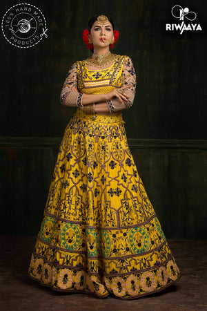 yellow bridal lehnga choli