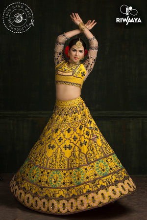 yellow lehnga choli