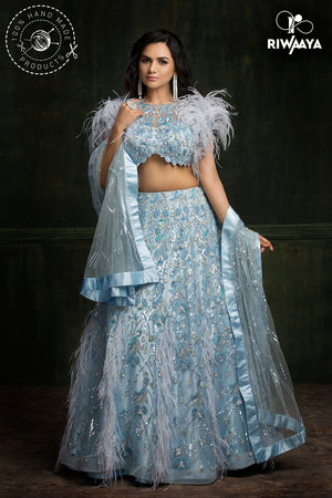 blue lehnga choli