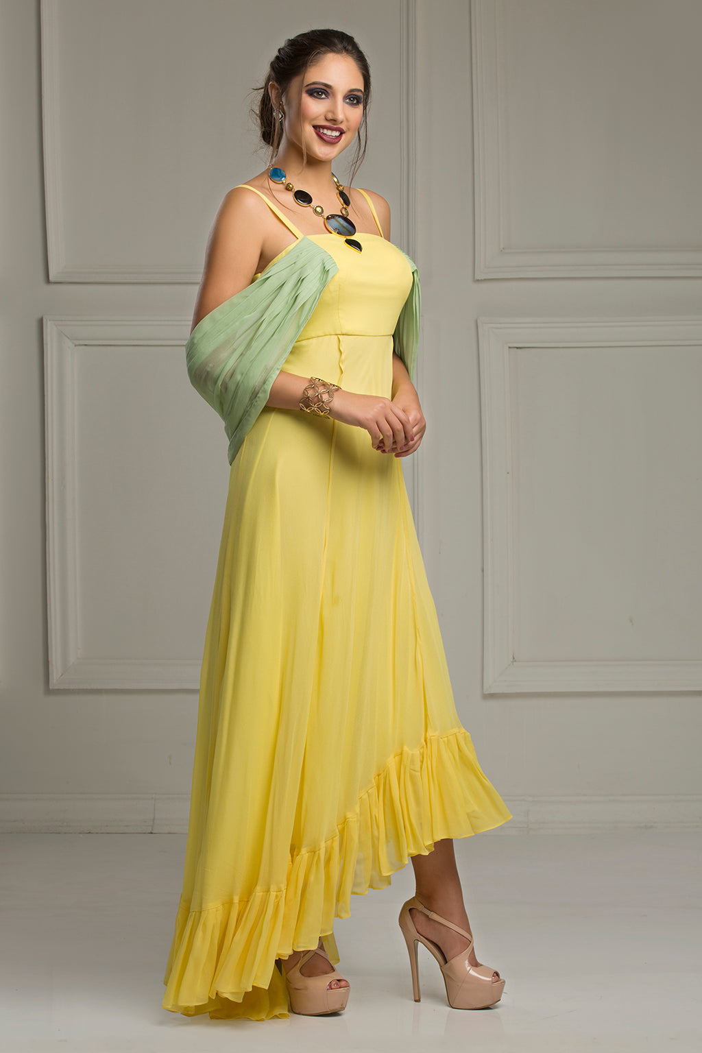 Flirtatious Fabulous Fun - Yellow fusion dress