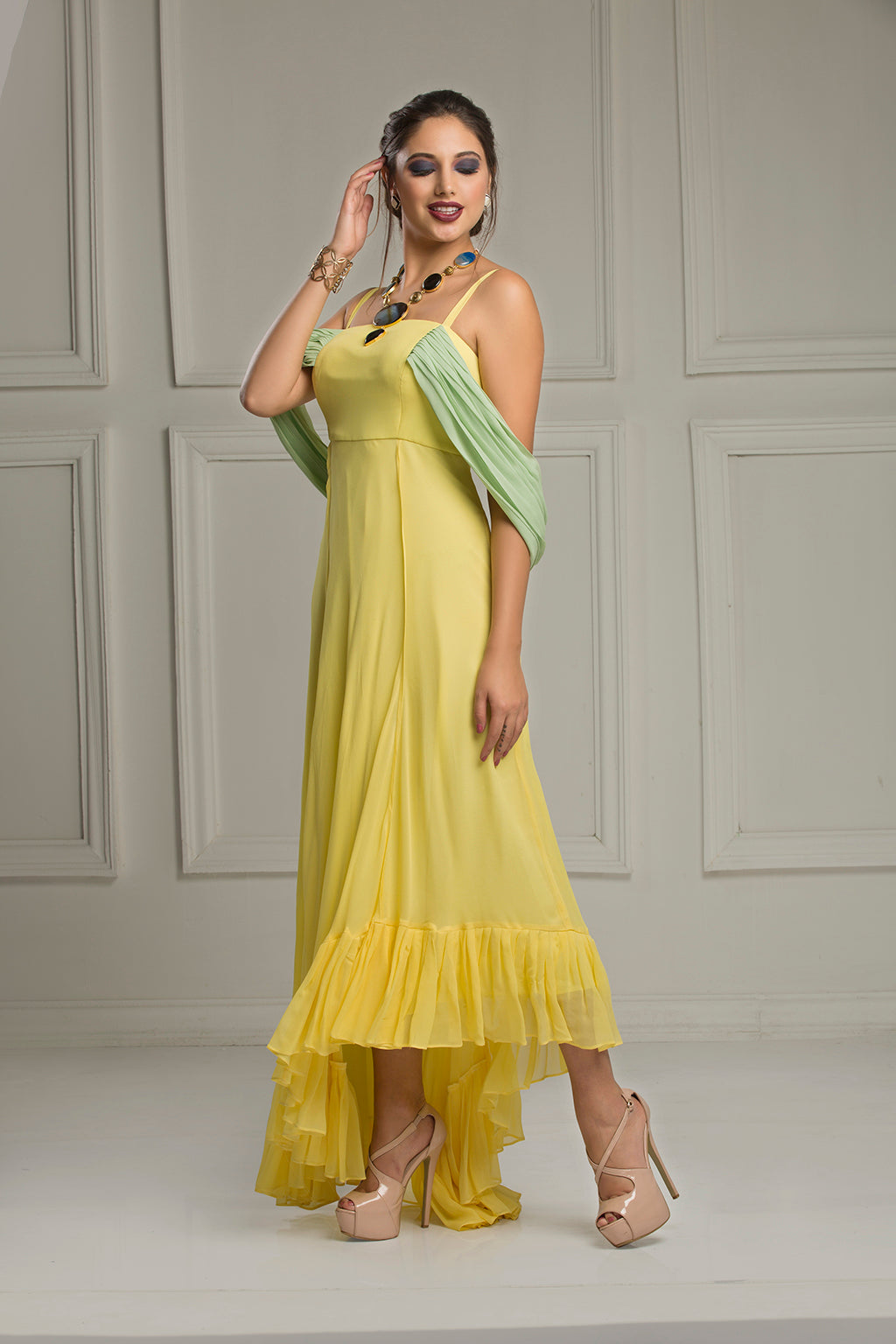 Flirtatious Fabulous Fun - Yellow fusion dress