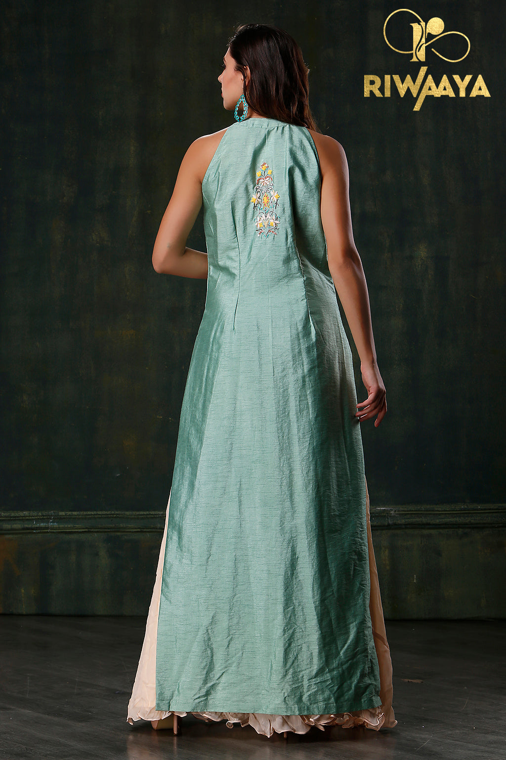 Poppy Petals - Green kurta and skirt