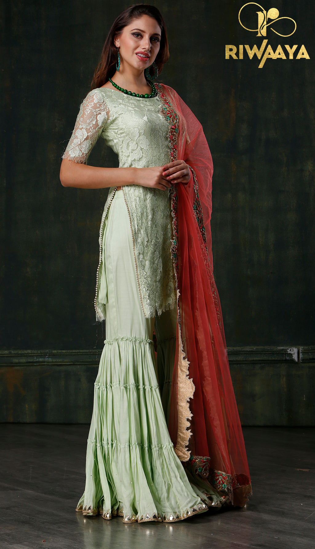 Shoki e Shabnam - Green Shrara for Diwali