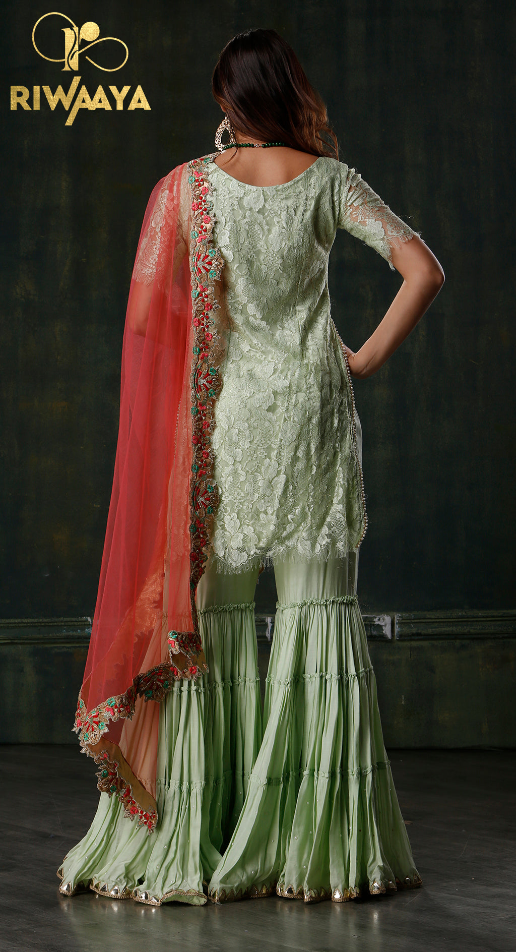 Shoki e Shabnam - Green Shrara for Diwali