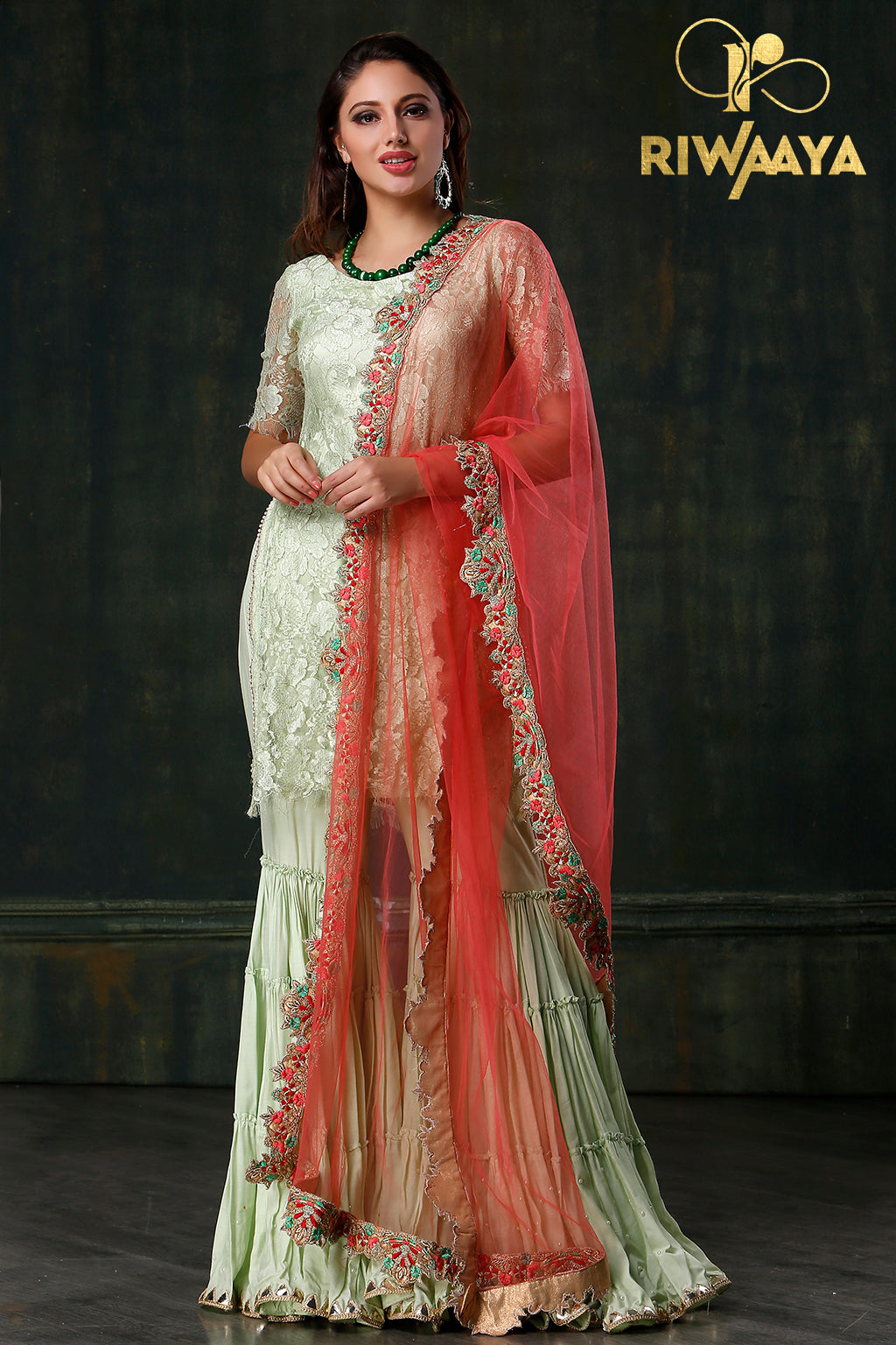 Shoki e Shabnam - Green Shrara for Diwali