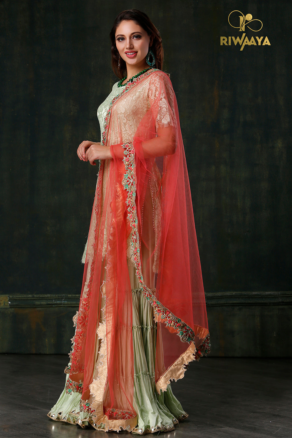 Shoki e Shabnam - Green Shrara for Diwali