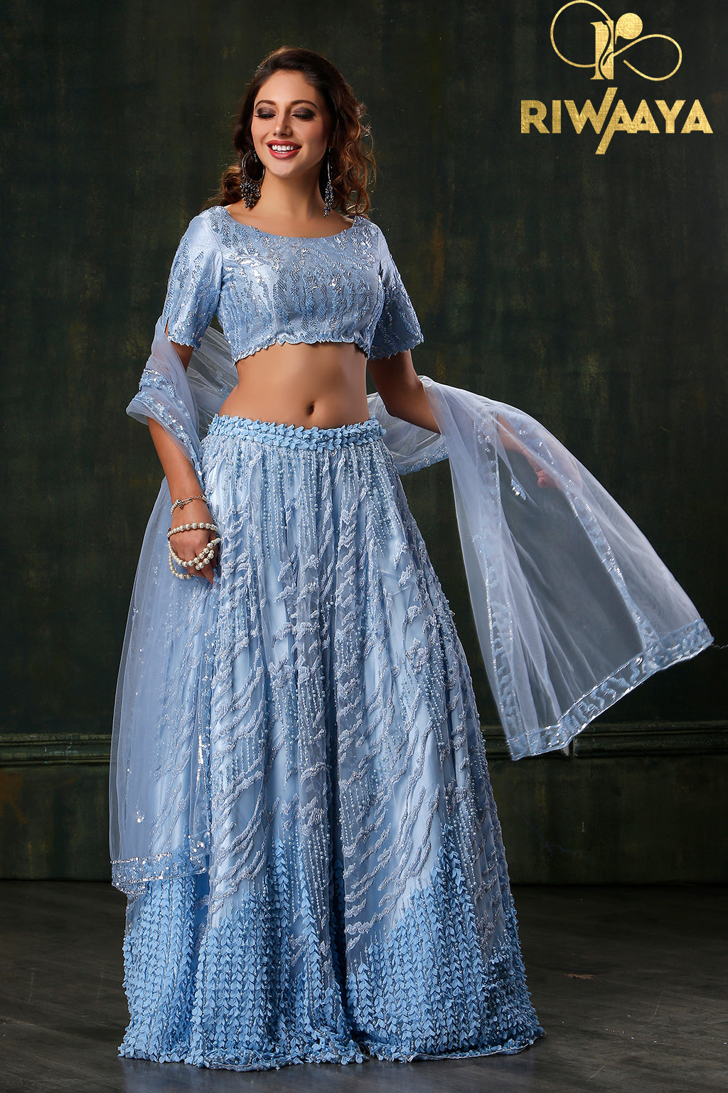 Blue Topaz - Blue Lehnga Choli