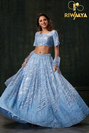 Blue Topaz - Blue Lehnga Choli