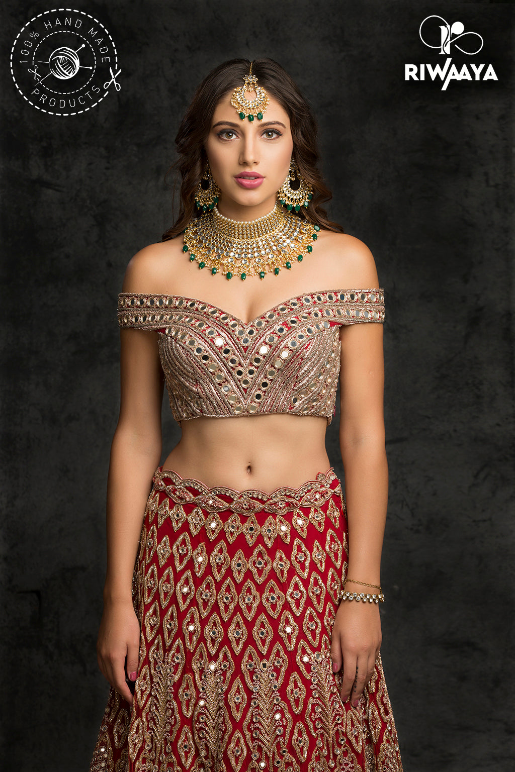 red bridal lehenga