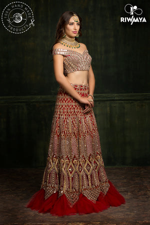 Desginer Bridal Red Lehenga