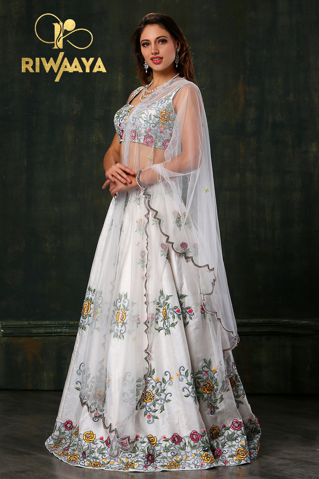 Baad e Naubahar - White Lehnga Choli