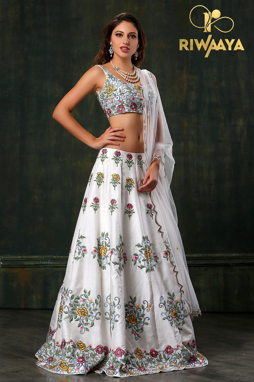 Baad e Naubahar - White Lehnga Choli