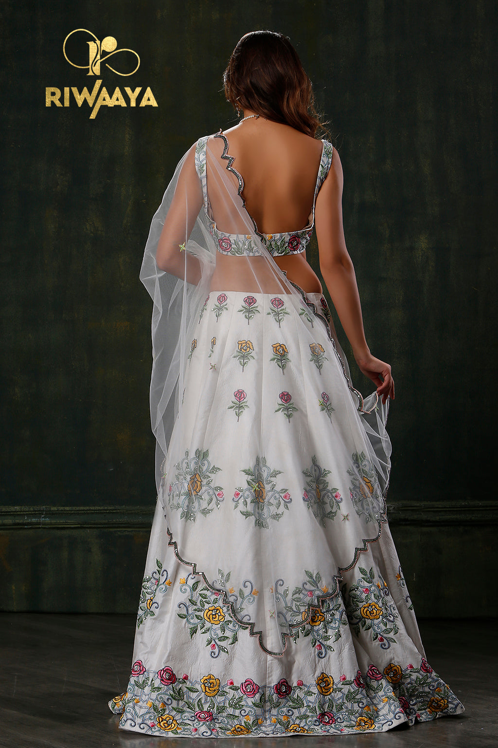 Baad e Naubahar - White Lehnga Choli