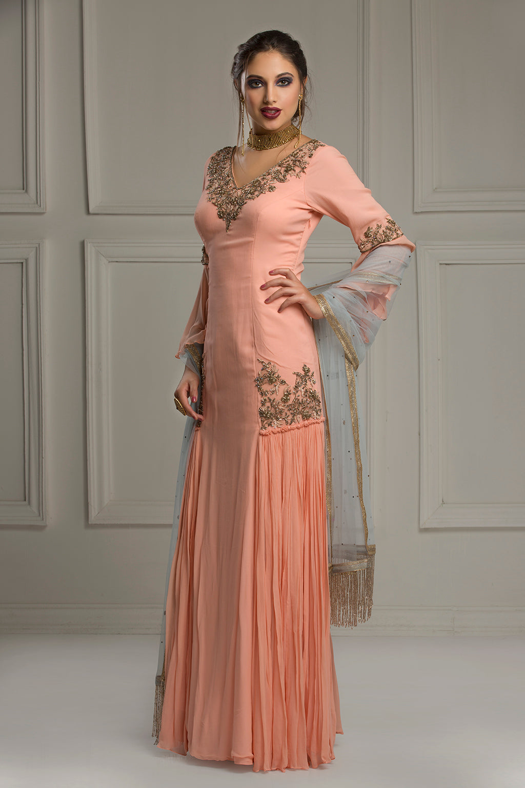 The Sharaarat - Peach Gown