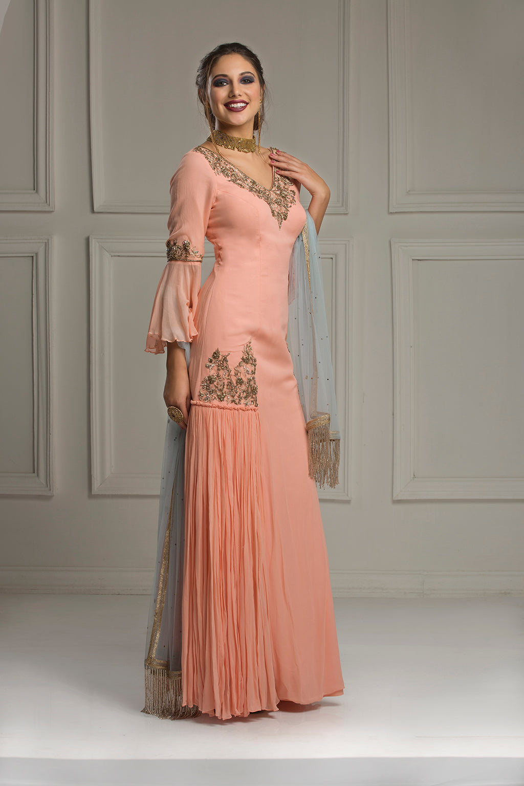 The Sharaarat - Peach Gown