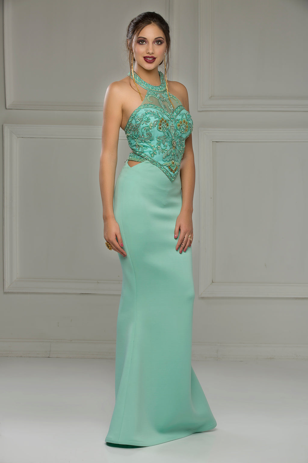 Cocktail Party Dress with Handwork embroidary 