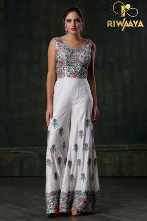 Flower Power - White handwork Jumpsuit