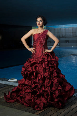 Designer Ruffles Gown