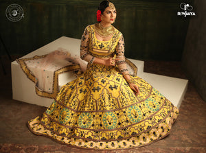 designer yellow lehnga