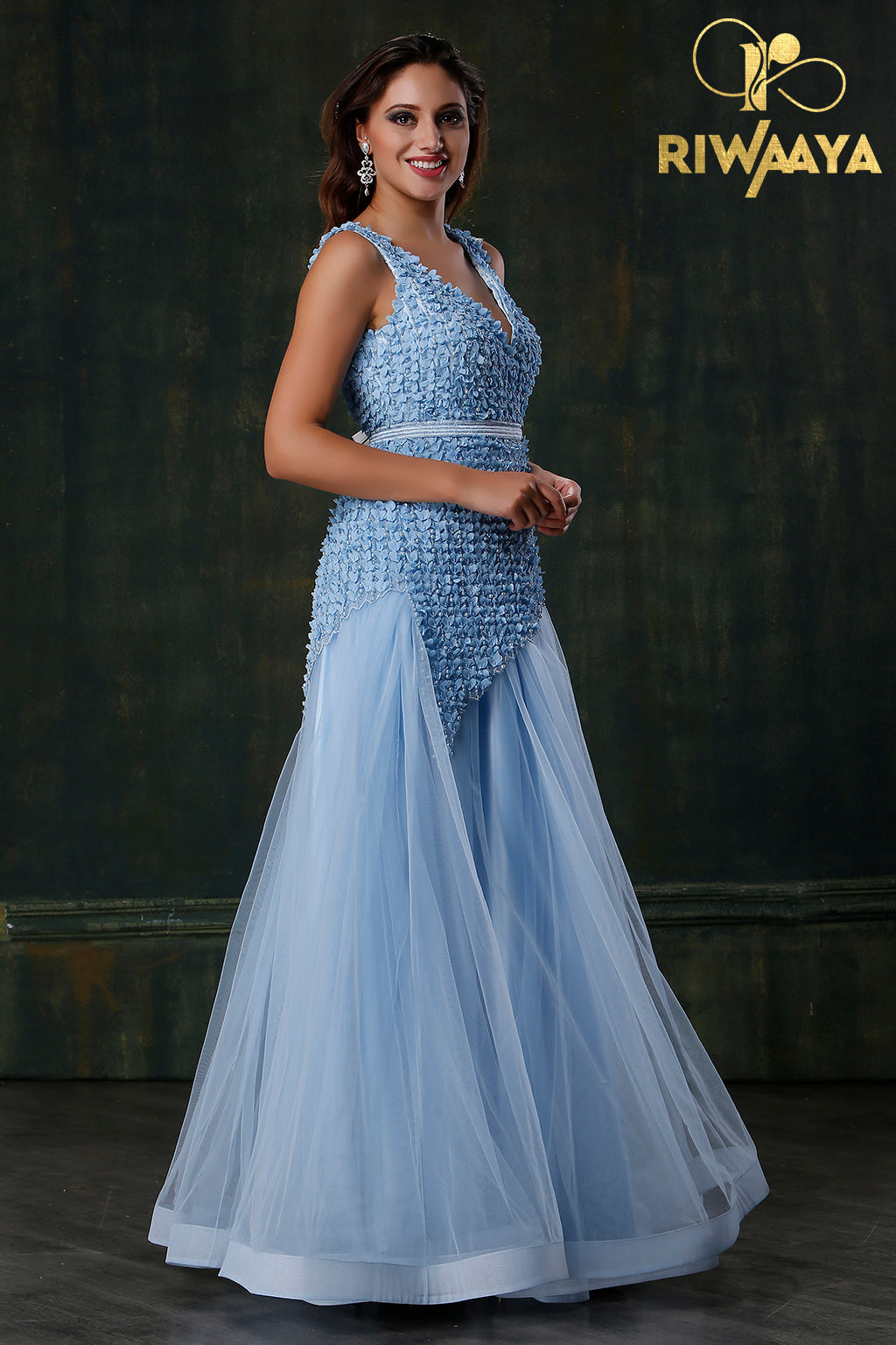 Evening Gown in Blue colour 