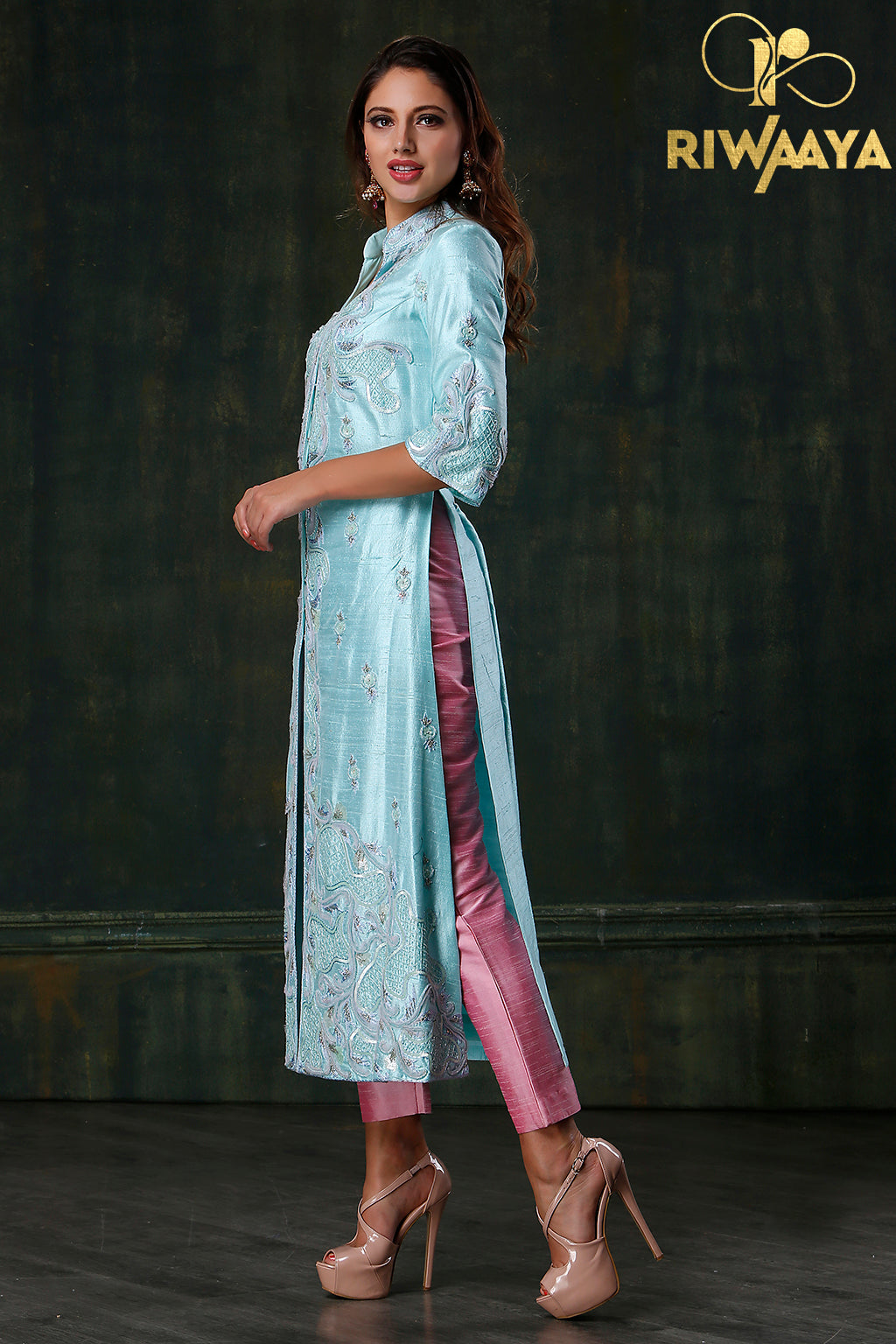 Pop Of Pastels - Pastel Kurta with pink pants